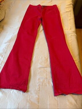 Calvin Klein Bright Red Flare Jeans